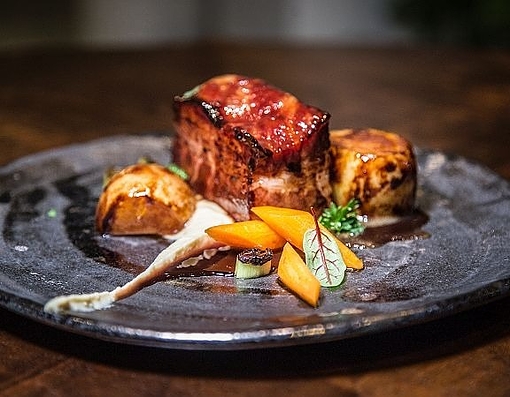 Plated beef dish