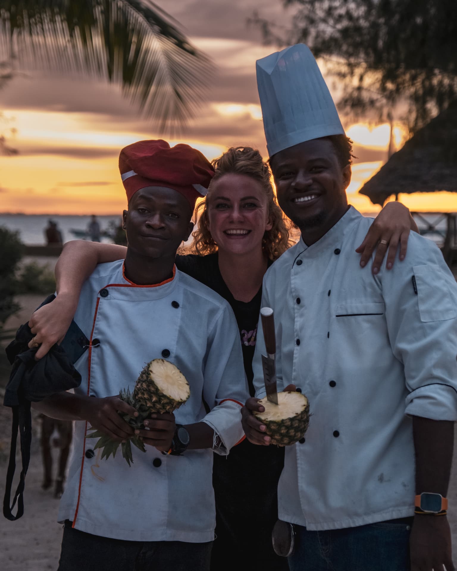 Chefs at sunset in Zanzibar